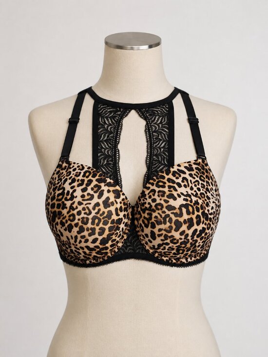 Paramour Other - Paramour Felina Carolina Seamless Plunge Bra 42H Leopard Lace Racerback NWT
